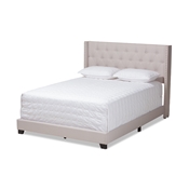 Baxton Studio Brady Modern and Contemporary Beige Fabric Upholstered King Size Bed